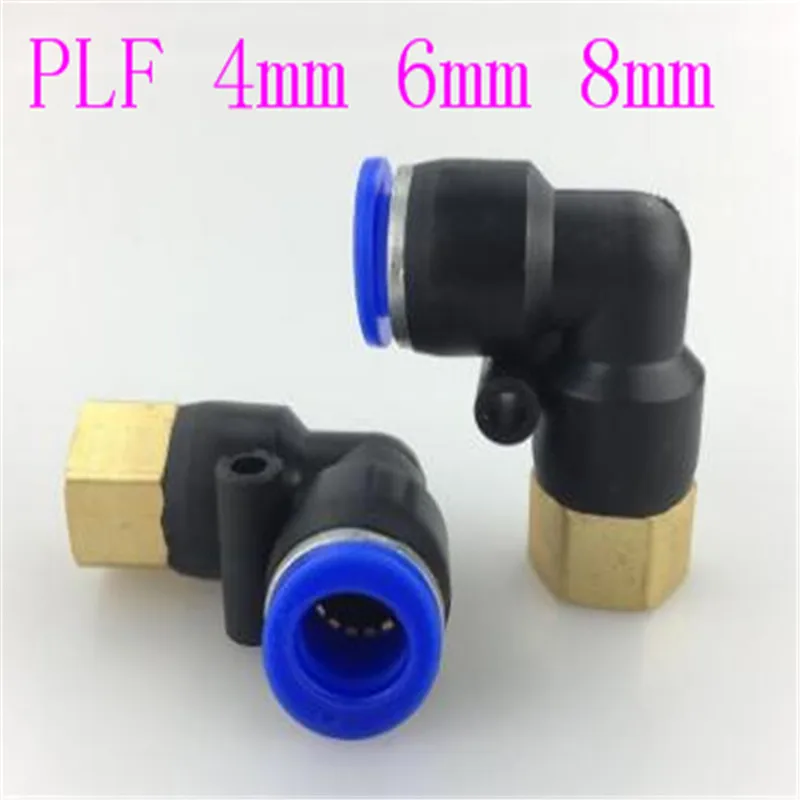 

10 Pcs PLF Pneumatic L 90 Degree Female Elbow Plastic Push In Fit Quick Connector Pe Pipe Fitting