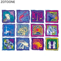 zotoone iron on zodiac signs patches for clothing thermo stickers for kids diy washable patch heat transfers bag appliqued d