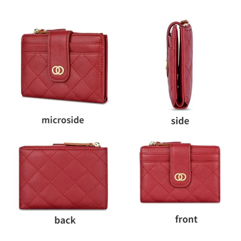 Женский мини-кошелек маленький тонкий кошелек двойного сложения с отделением