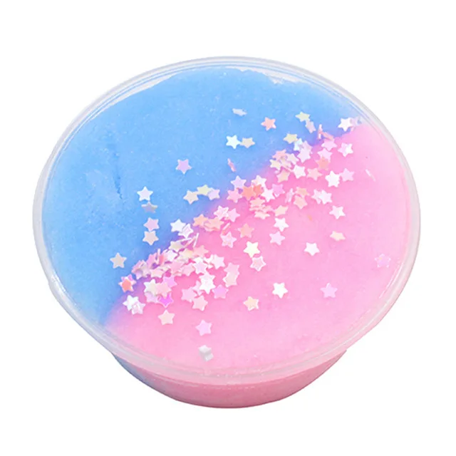 Blue Pink Горячая Распродажа разноцветные шармы хлопок Волшебная слизь пушистый полимерный Шелковый Пластилин Аксессуары Анти Стресс грязи детские игрушки - Цвет: Blue Pink