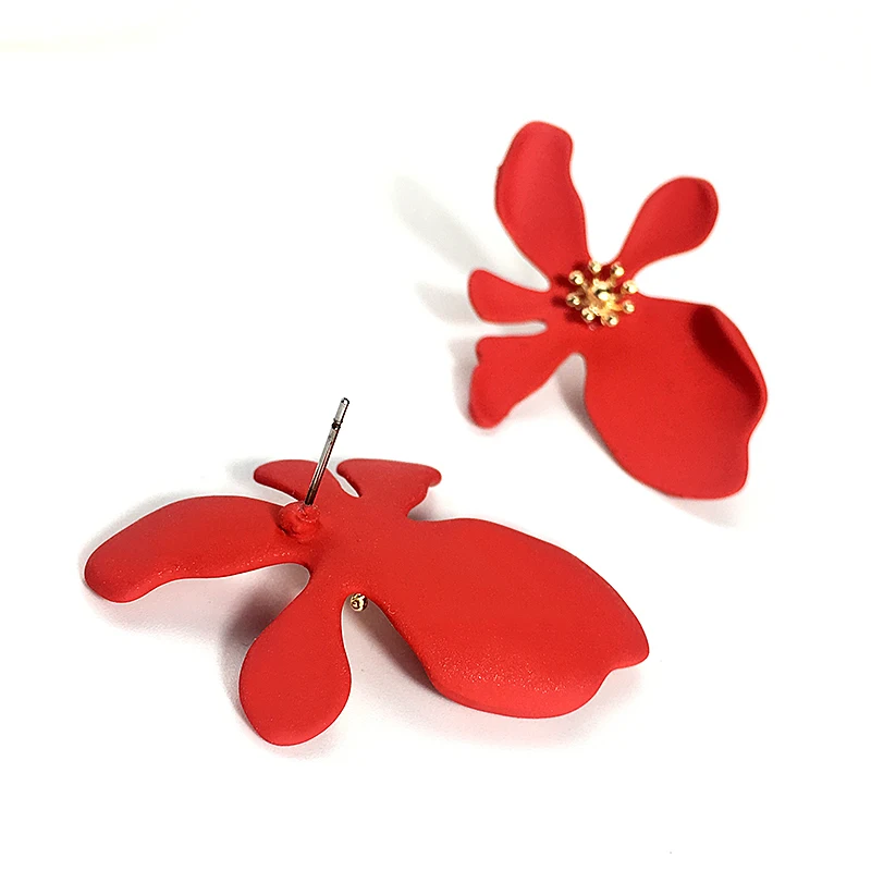 Женские серьги-гвоздики с большими цветами элегантные милые серьги в Корейском