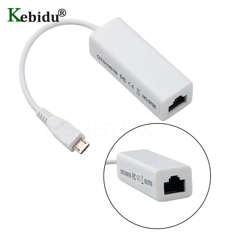 Адаптер сетевой карты kebidu Micro USB 2 0 к Ethernet RJ45 адаптер 10/100 Мбит/с для Android ПК