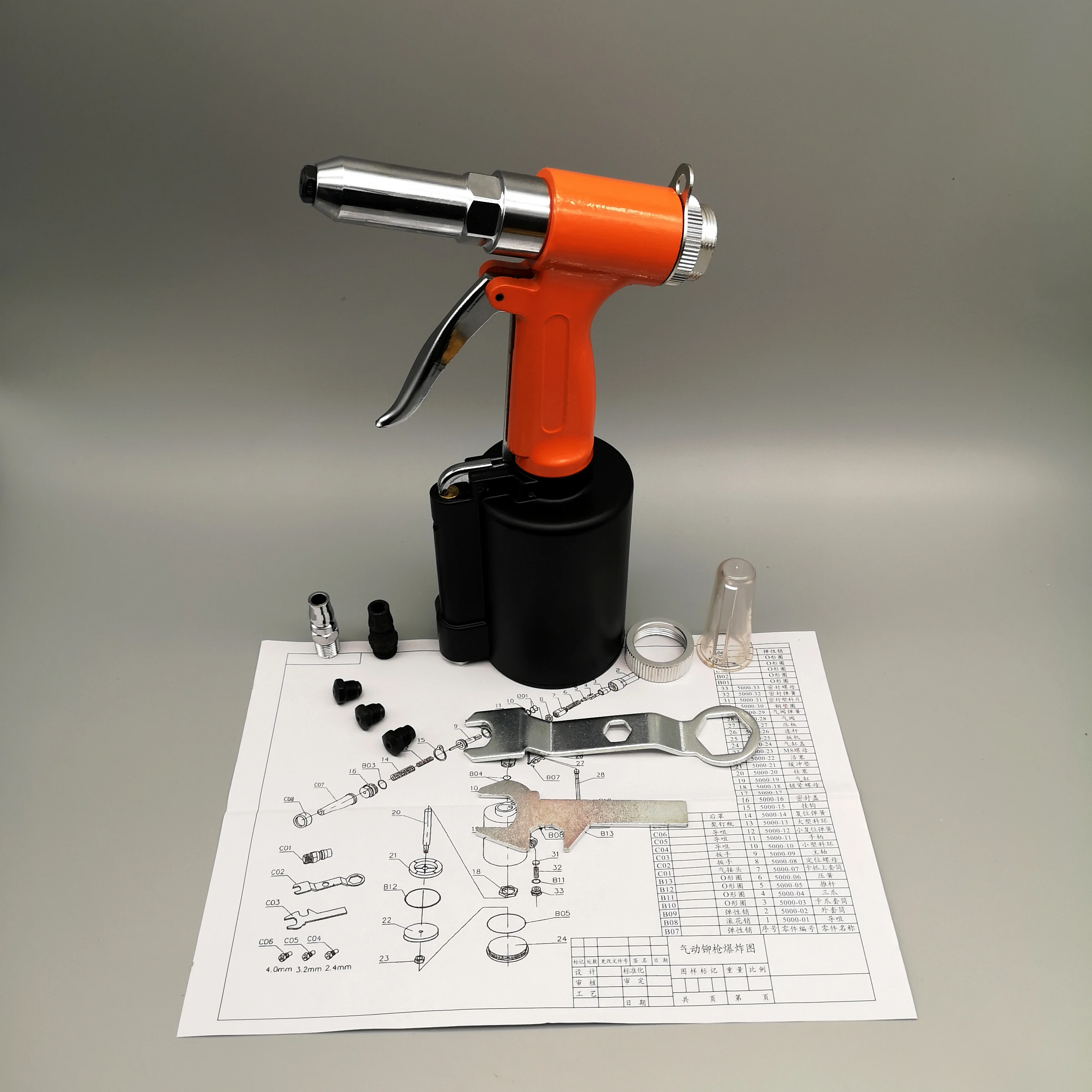 

DAYA Pneumatic Blind Rivet Gun 2.4-4.8MM Air Hydraulic Riveter-Professional Pneumatic Riveting Gun Rivet Tools Nail Gun Air Tool