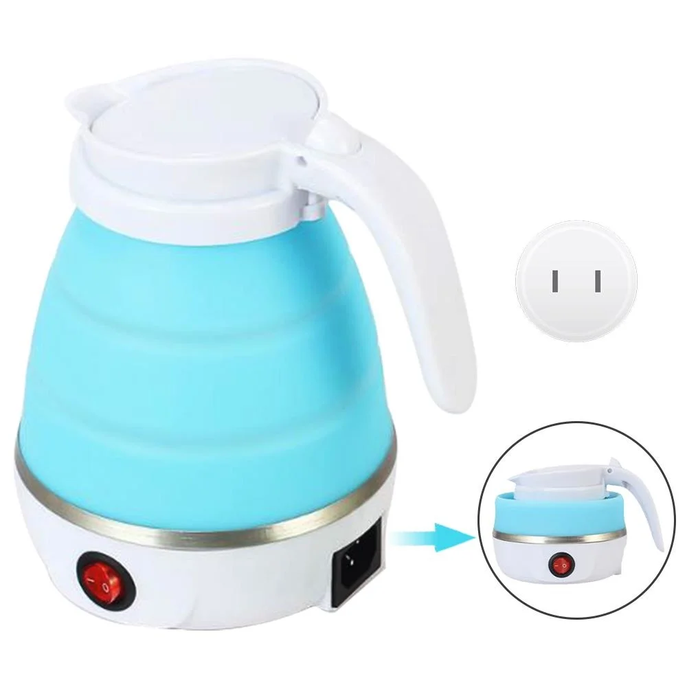 

Electric Kettle Foldable Silicone Portable Water Kettle 600ml Mini Small Electric Kettles Travel Water Boiler Camping Kettle