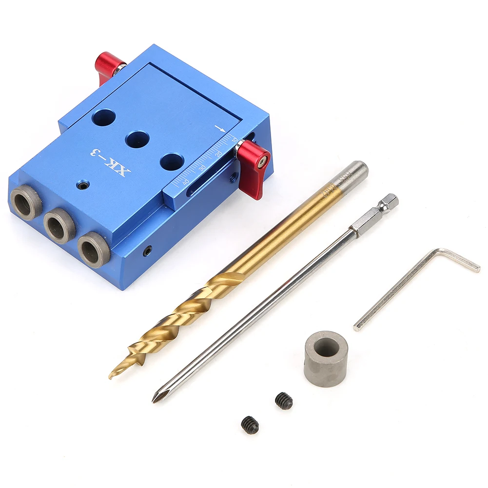 

Pocket Hole Drilling Kit Woodworking Oblique Drill Guide Set Positioner Locator Tool Woodworking Clamp Woodworking Puncher