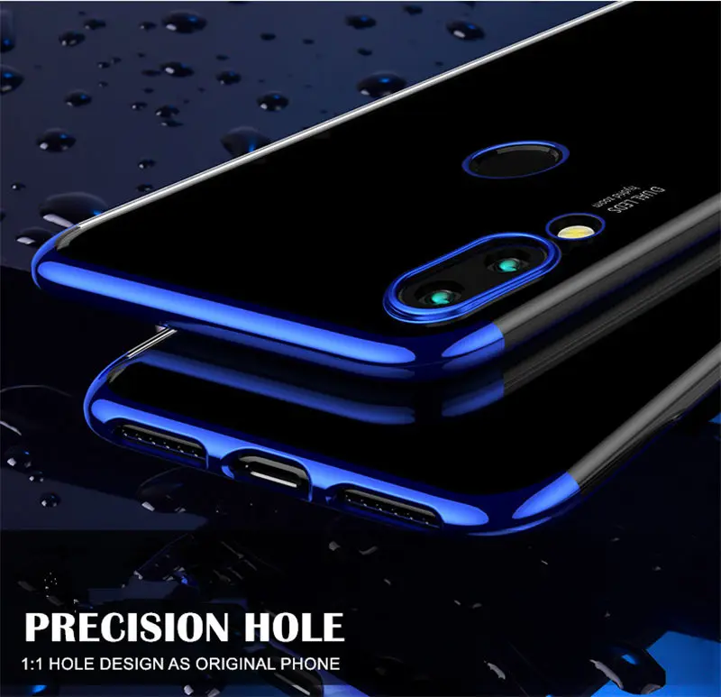 Ультратонкий прозрачный ТПУ Мягкий силиконовый чехол с цветным покрытием для