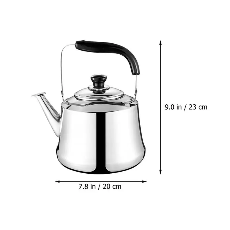 

4L Kitchen Kettle Stainless Steel Whistling Teakettle Brushed Finish Tea Pot For Home Hotel