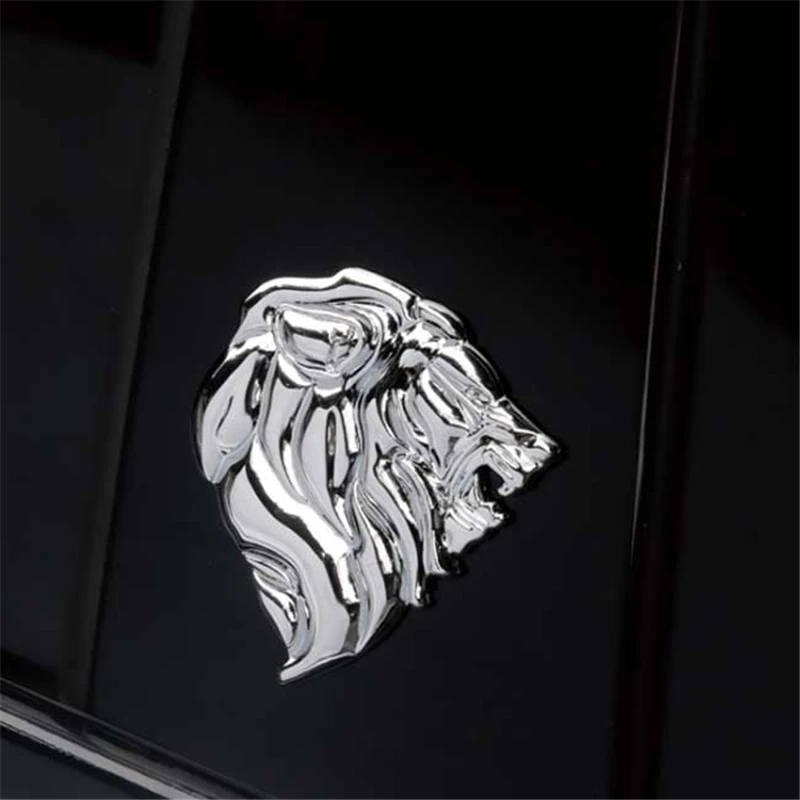 

3D Metal Lion Head Car Sticker Car Styling Motorcycle Accessories Badge Label Emblem Insignia Car Stickers