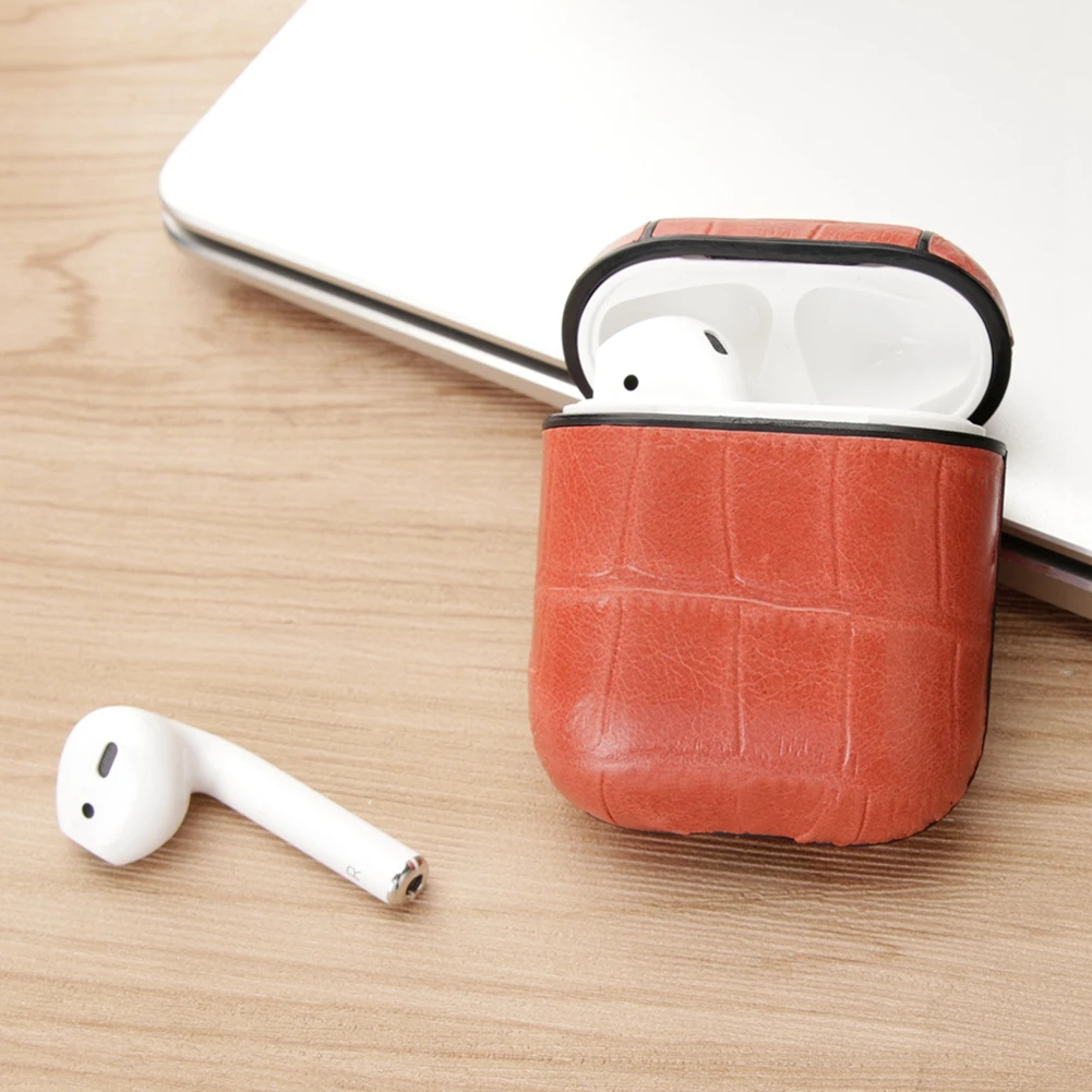 Для Apple Air Pods зарядная коробка защитный чехол Роскошный крокодиловый узор кожа Bluetooth беспроводные наушники чехол для AirPods