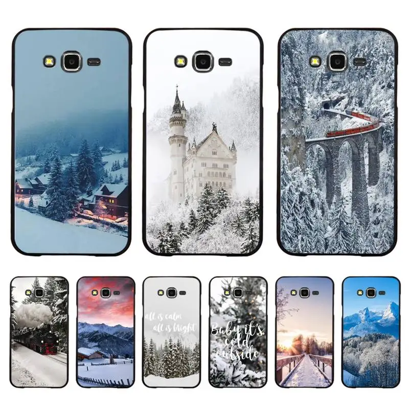 

Landscape Winter Light Snow Mountain Phone Case For Samsung Galaxy J4plus J6 J5 J72016 J7prime cover for J7Core J6plus Coque