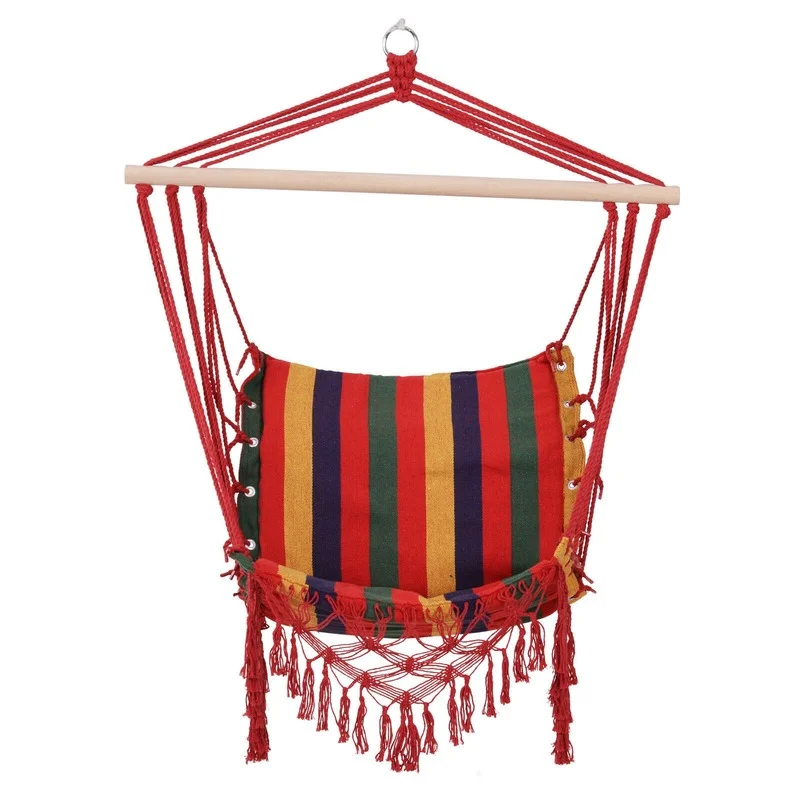 

Hammock Chair Swing Colourful Striped Seat Porch Indoor Hanging Hammock Beach Outdoor Swing Chair