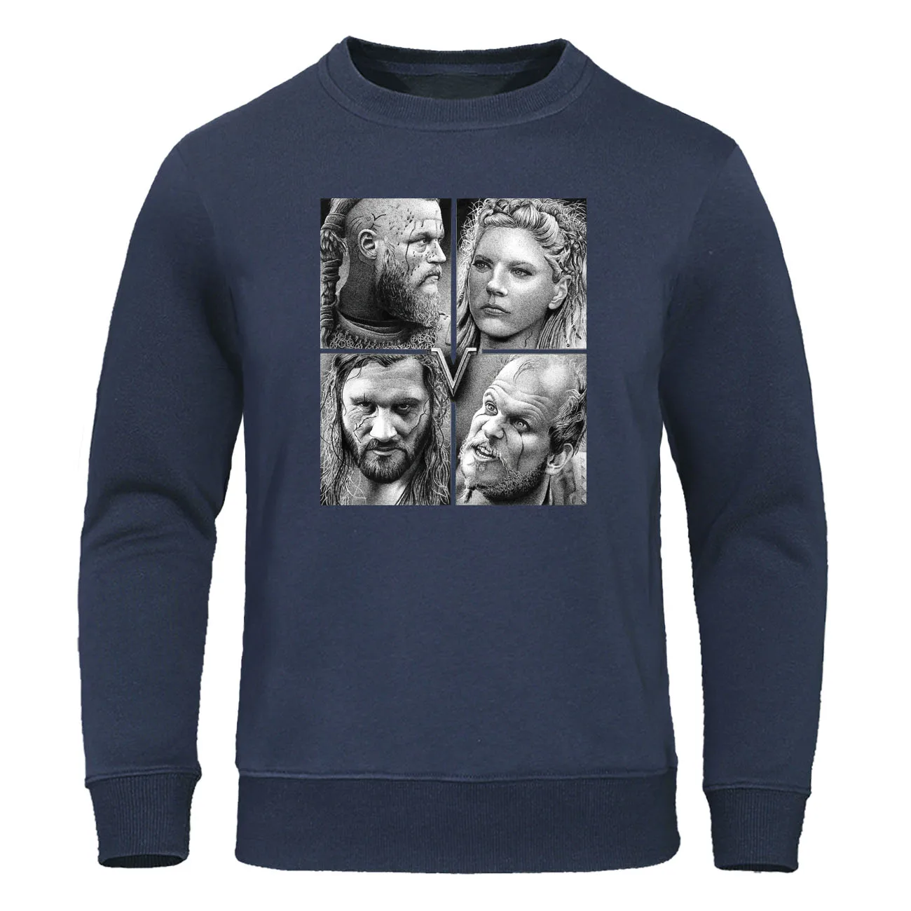 Осень Зима толстовка с капюшоном Vikings пуловер хип хоп бренд Горячая ТВ шоу Viking