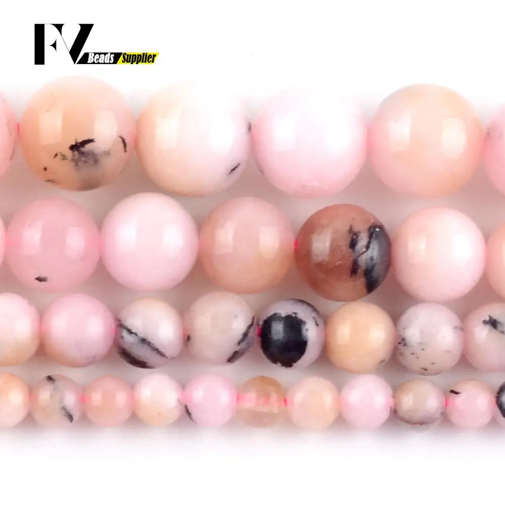 Для детей 4 6 8 10 мм драгоценные камни розовый опал круглые бусины натуральный