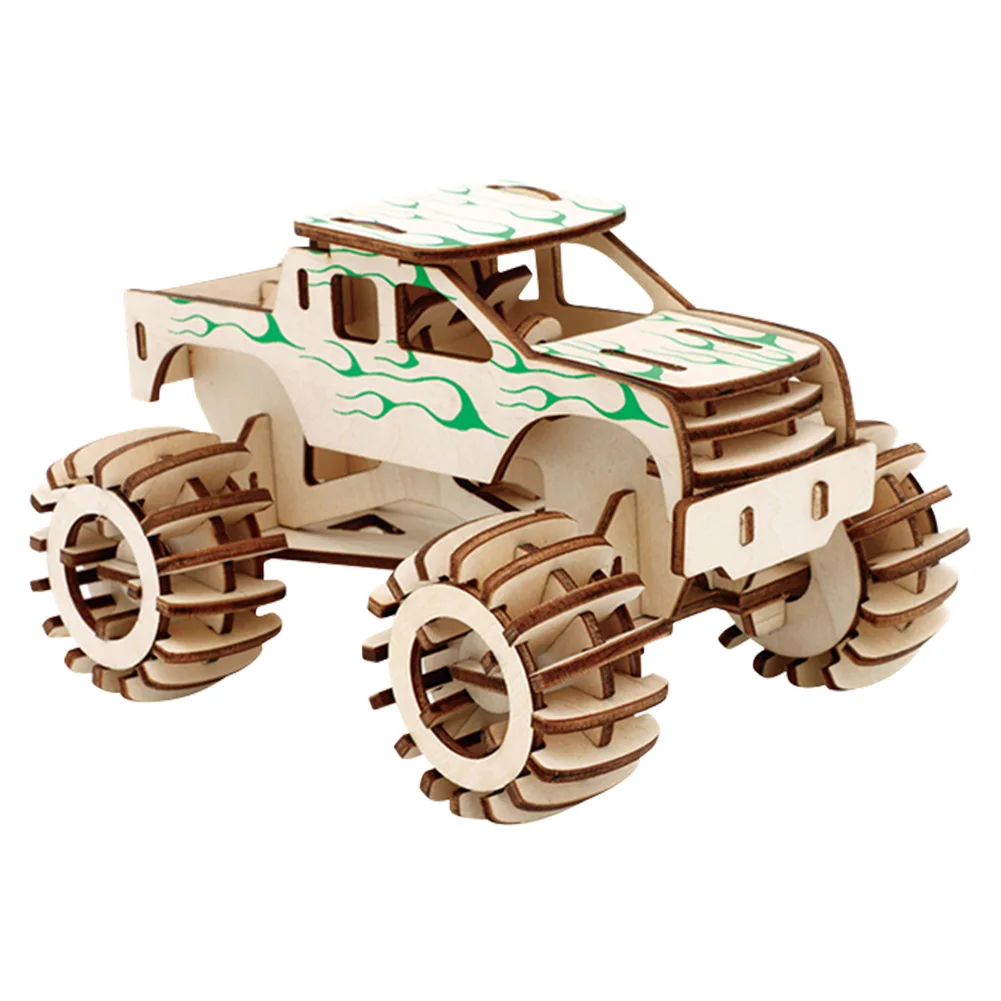 

3D-пазл деревянный «Веселая гонка» «сделай сам», модель машинки, пазл для сборки, Детские Ранние развивающие игрушки, игра, подарок, игрушки, ...