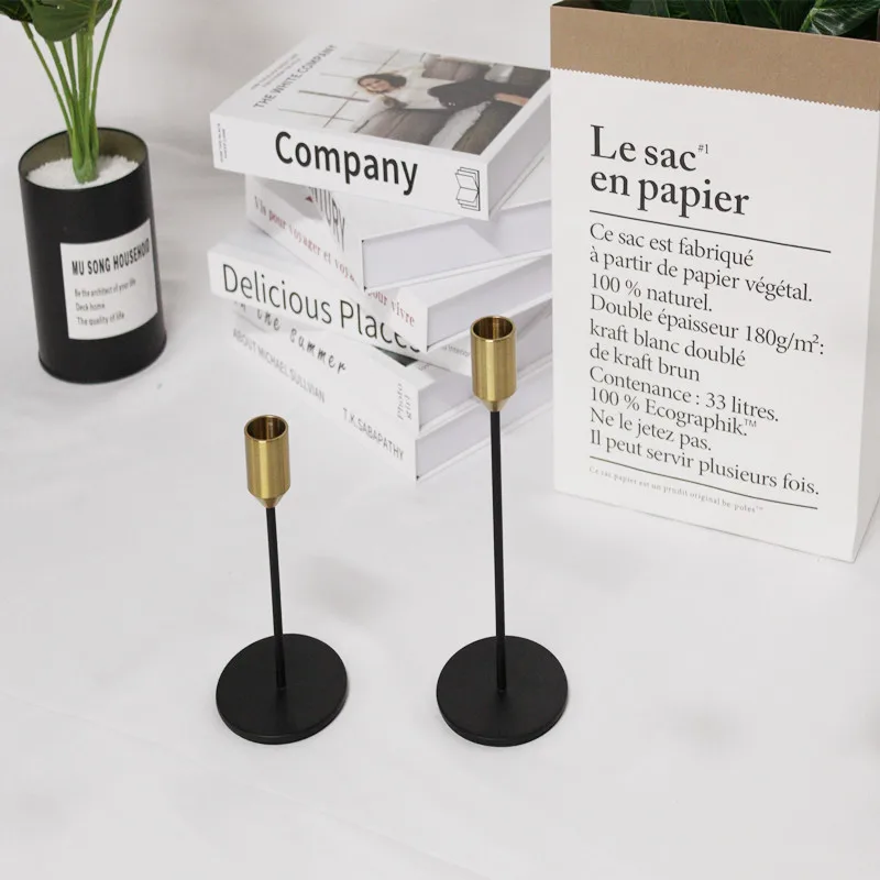 

European Metal Candle Holder Simple Golden Wedding Decoration Bar Party Living Room Decoration Home Decoration