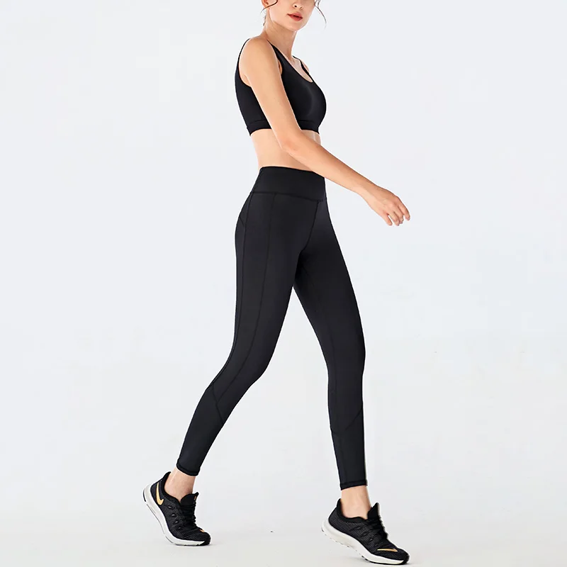 

Women Yoga Set Fitness Sports Suits Classic Design Gym Clothing Bra Top Shirts High Waist Running Leggings Workout Pants