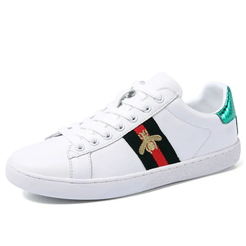 

2021 Spring New Flat Embroidery All-Match lace-up White Shoes Women's Simple Fashion Breathable Casual Shoes