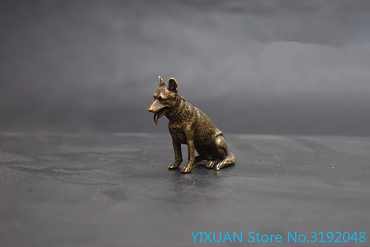 

Fine antique bronze carving (wolf dog) pocket trinkets