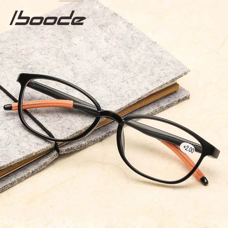 

iboode New Ultralight Reading Glasses Women Men TR90 Flexible Clear Lens Presbyopic Eyeglasses +1.0 to 4.0 Elders Reader Eyewear