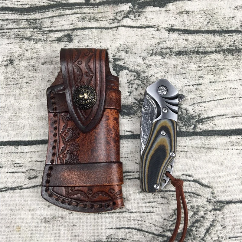 Складной нож из дамасской стали ручной работы уличный Тактический карманный