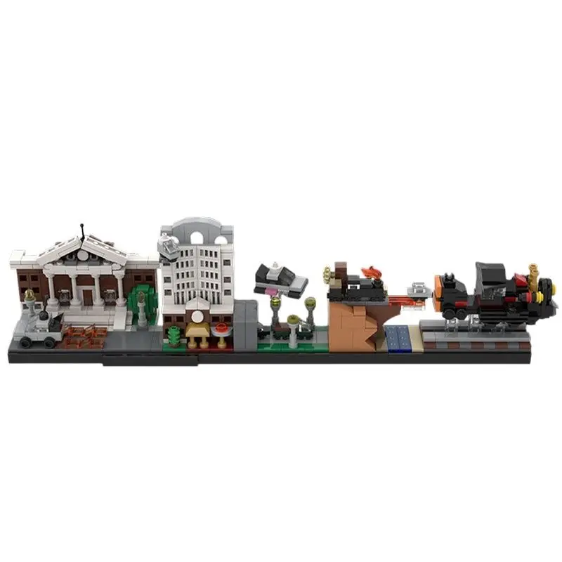 

City Street View Old Club Model Classic Back To The Future Skyline Architecture Breaking Bad Buildings Block MOC Toy Gift Child
