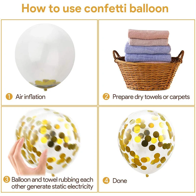 Сделай Сам белые и шары с золотыми конфетти Арка/комплект гирлянды для свадебной