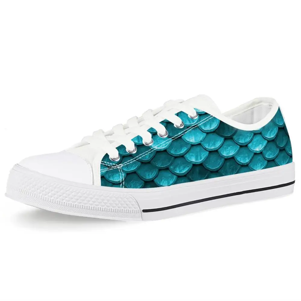 FORUDESIGNS; цветная Женская Вулканизированная обувь с рисунком русалки; женская парусиновая обувь по индивидуальному заказу; модная прогулочная обувь на плоской подошве - Цвет: L3144Z39