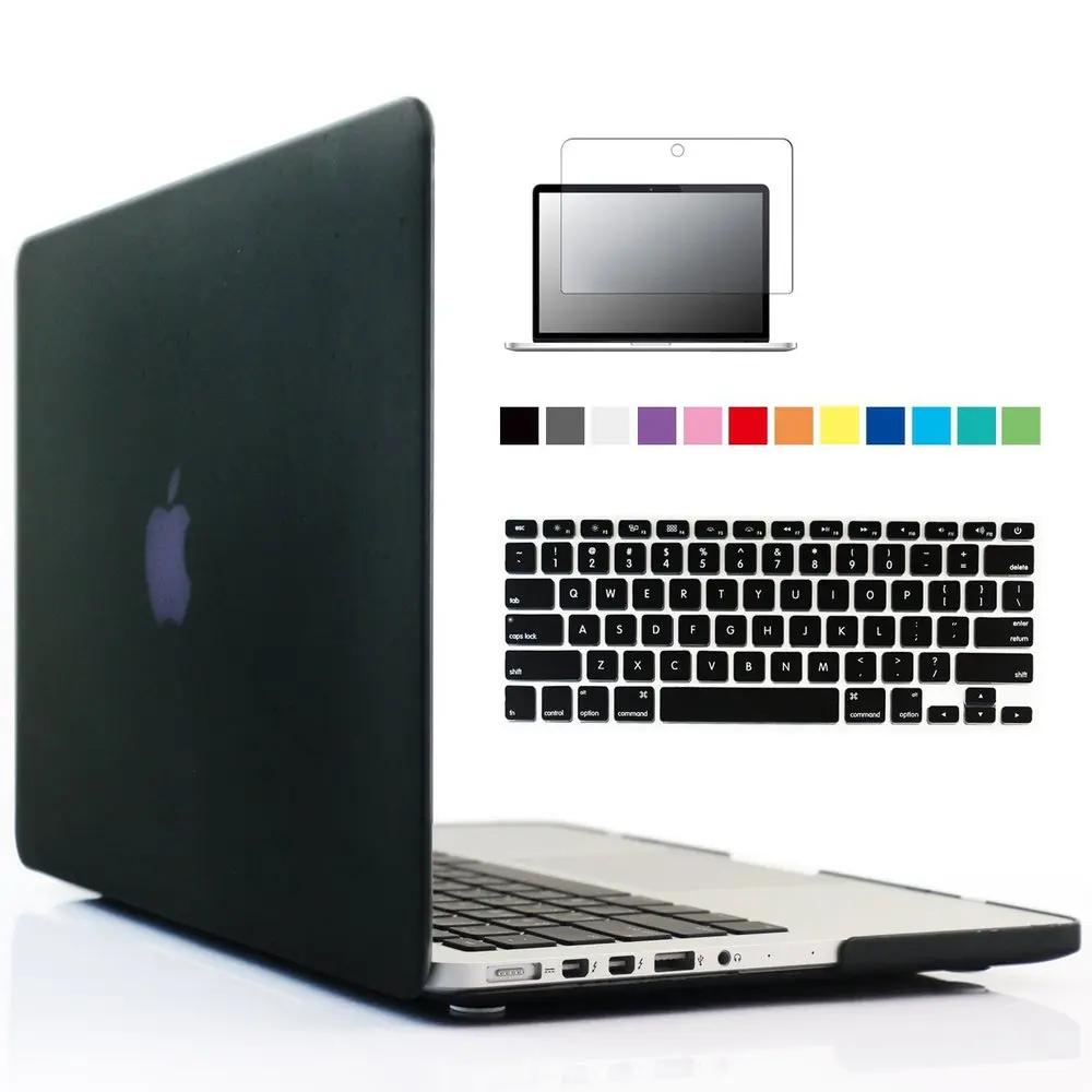 Matte black Чехол для ноутбука Apple MacBook Air Pro retina 11 12 13 15 Mac Book 13,3 15,4 дюймов Чехол с сенсорной панелью+ чехол для клавиатуры - Цвет: Matte black