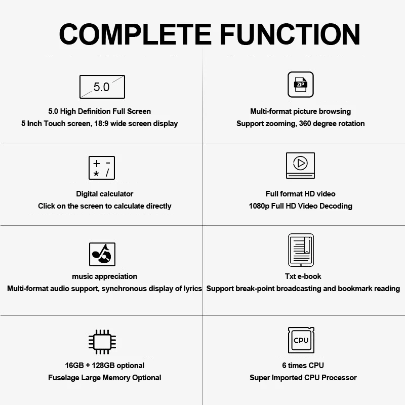 Портативный MP4-плеер с сенсорным экраном Поддержка Bluetooth 5 дюймов Mp3 новая электронная книга MP4 музыкальный плеер fm-радио видео 8 Гб 32G Walkman