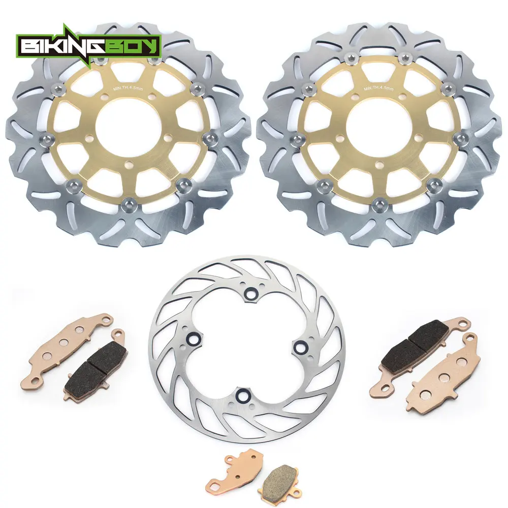 Фото Тормозные диски и колодки BIKINGBOY для Kawasaki ER-6F Ninja 650R ER-6N 06-16 (передние и задние) + колодки EX ER №3