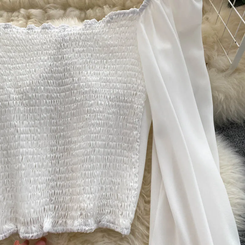 Autumn Clothes New Women Long Sleeves T-shirts Casual Slim Vintage Aesthetic Chain Palace Femme Crop Top Solid Sexy Streetwear