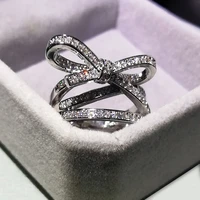 925 sterling silver female ring rope knot bow knot aaaa cubic zirconia fine high end jewelry wedding bridal ring moissanite ring