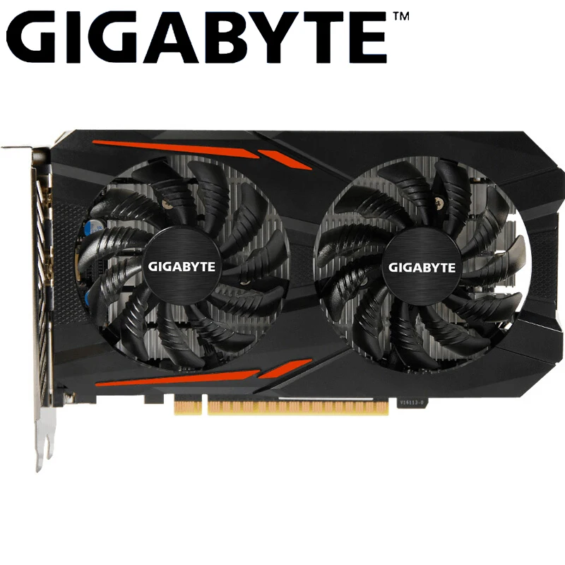 Графическая карта GIGABYTE GTX 1050 OC 2GB GDDR5 с видеокартой NVIDIA GeForce GPU 128 бит для ПК б/у