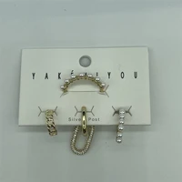 2021 trend jewelry gifts fashion pearl hoop earring set metal ring earrings vintage oversize delicate