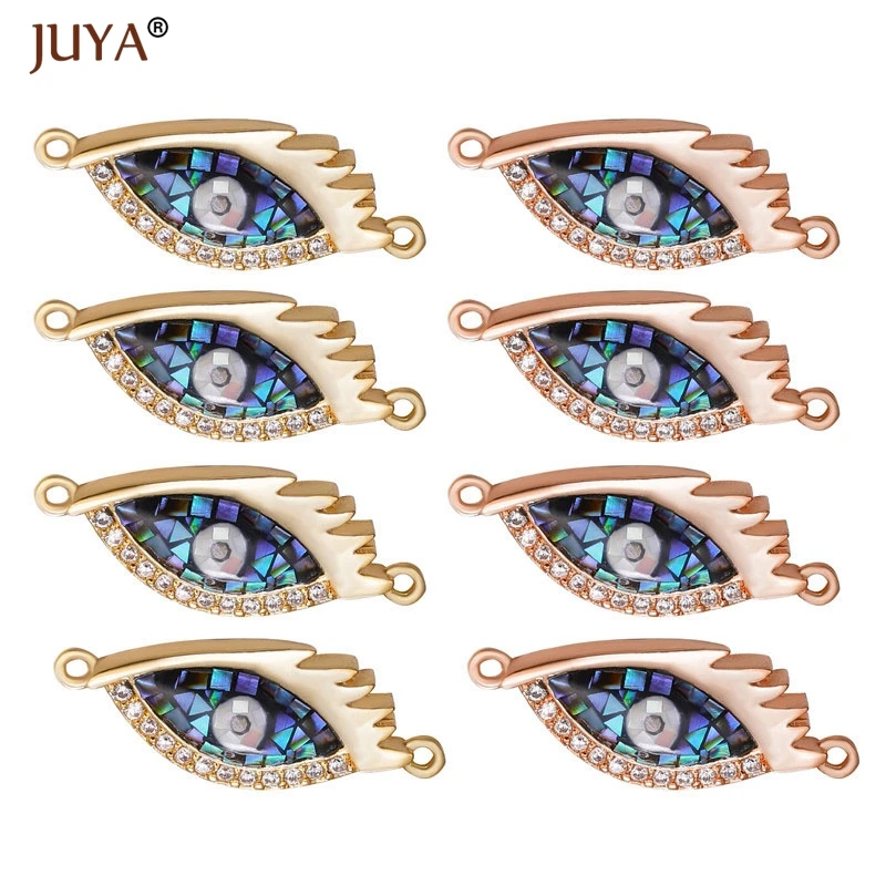 Fashion High Quality Copper Micro Pave Zircon Rhinestone Evil Eye Charms Connectors Jewelry Making Findings | Украшения и