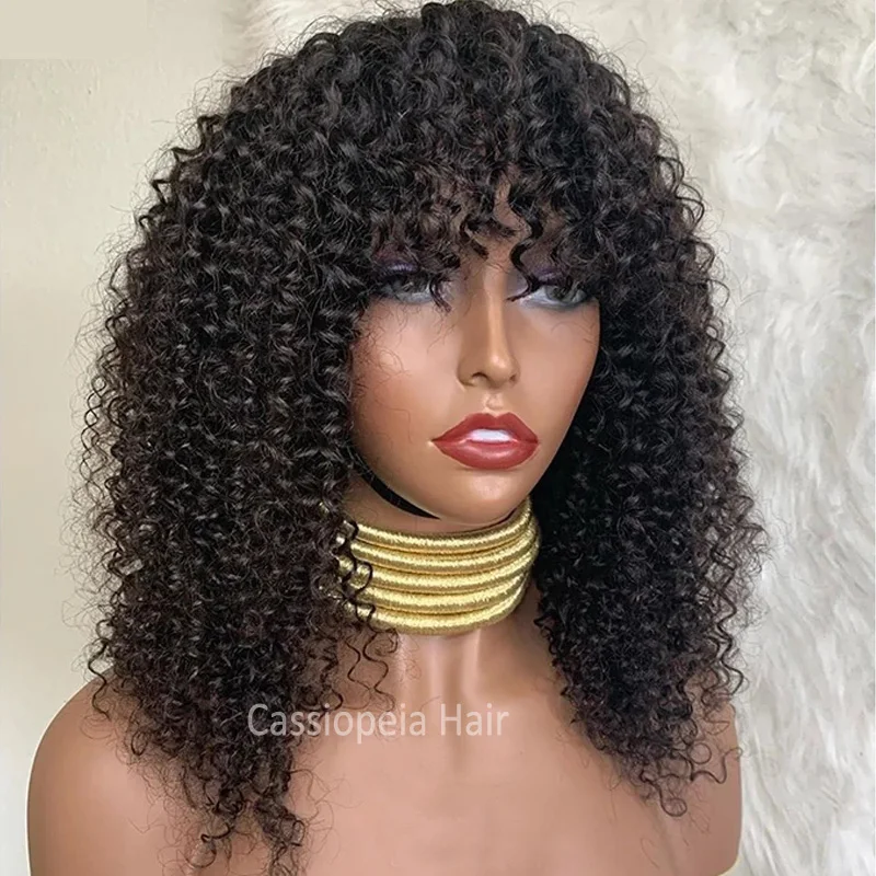 Satılık 20 Inç 250% Yoğunluk Kıvırcık Ipek Taban Derisi üst Peruk Patlama Tutkalsız Moğol Kinky Kıvırcık Tam Makine Yapımı Peruk Kadınlar Için