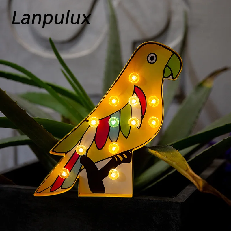 Lanpulux Экологически чистая бумажная фруктовая Ночная лампа мороженое попугай декоративный кактус лампа окно дисплей моделирование огни фотографии реквизит