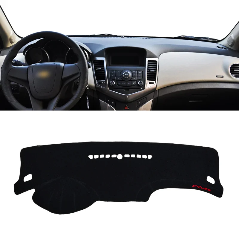 Для Chevrolet Cruze 2009 2010 2011 2012 2013 коврик для приборной панели автомобиля солнцезащитный тент коврик приборная панель аксессуары для ковров - Название цвета: LHD Black  Side