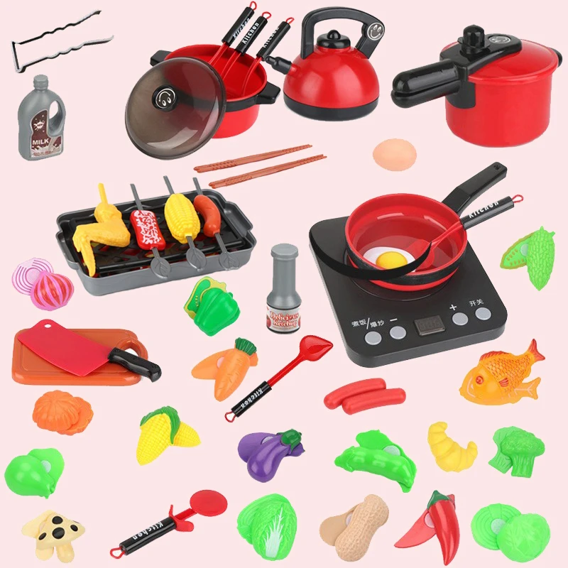 

Children Play Family Early Education Simulation Kitchen Induction Cooker Toy Set Cooking Boys And Girls Kitchenware For Kids Toy