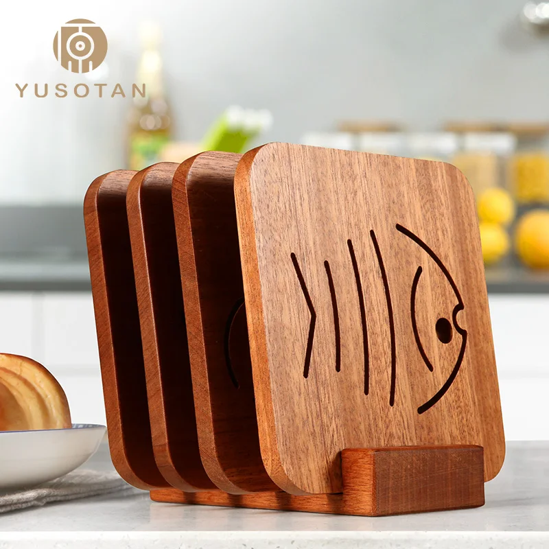 YUSOTAN изоляционный коврик для горшка из цельного дерева кухонный бытовой анти