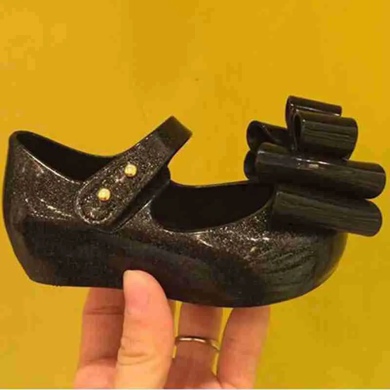 Мини обувь с многоярусным бантом Новинка Летняя прозрачная для детей Мягкие