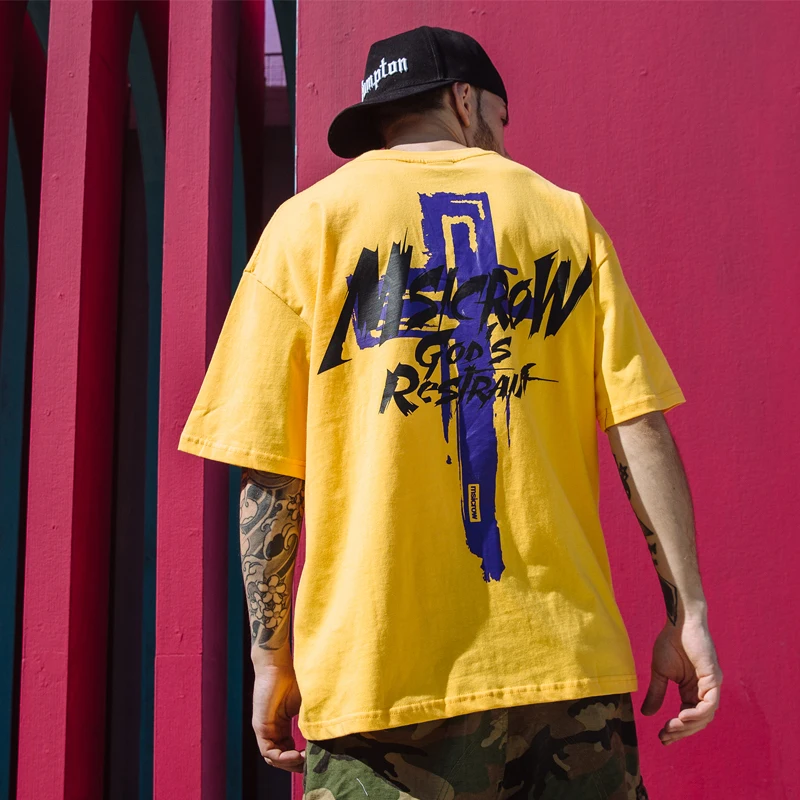 

All-Match Summer Funny Cool Oversized Vintage t-shirt Exaggerated Pattern Preppy Style Korean Version Clothes Casual Streetwear