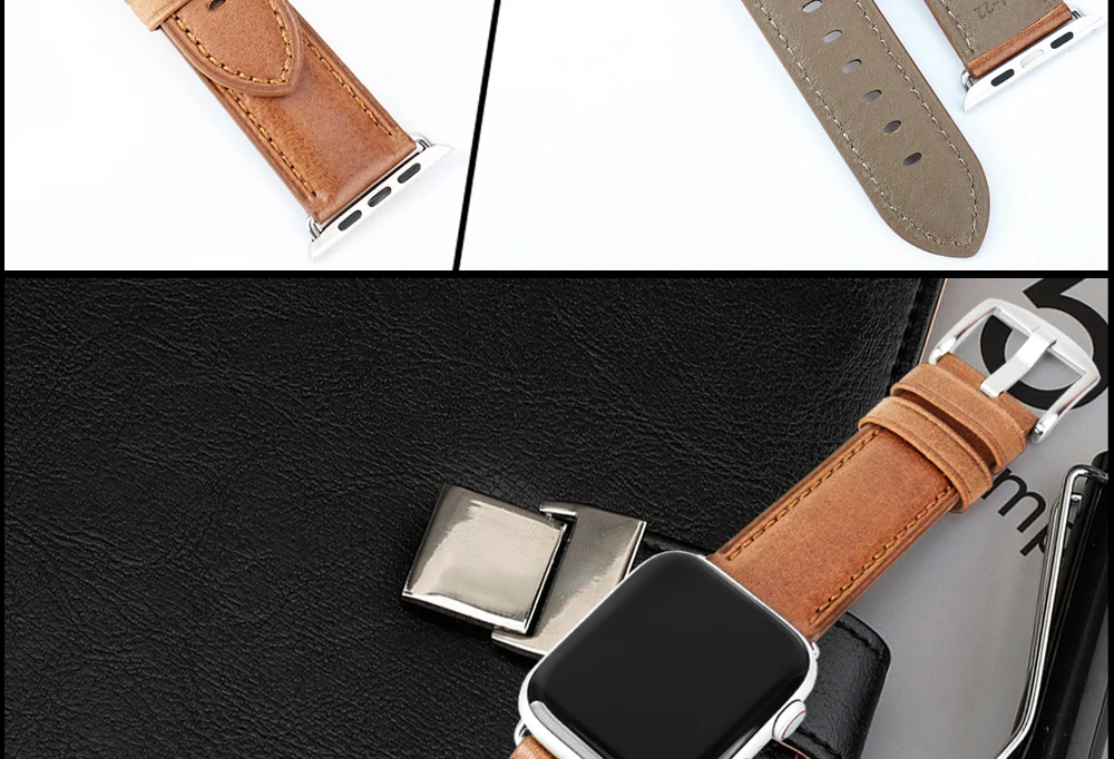 MAIKES из натуральной кожи ремешок для наручных часов для Apple Watch, версии 44 мм, 42 мм, 40 мм, 38 мм, версия 4/3/2/1 Для мужчин и Для женщин наручных часов iWatch, ремешок для часов