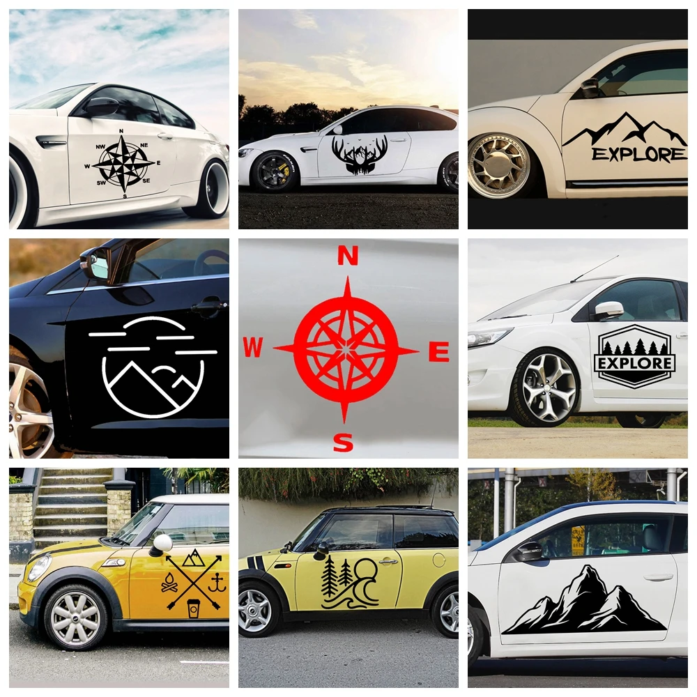 

Free shipping Mountains And Hill Stickers Voiture Cars Decal Weatherproof Auto Styling Cartoon Car Stickers Car Accessories