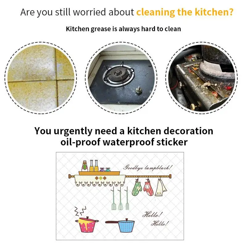 90*60cm Wall Stickers Oil Proof 1 Pcs Wallpaper Paste Kitchen Accessories Foil Fumes Home Decor Heat Resistant | Дом и сад