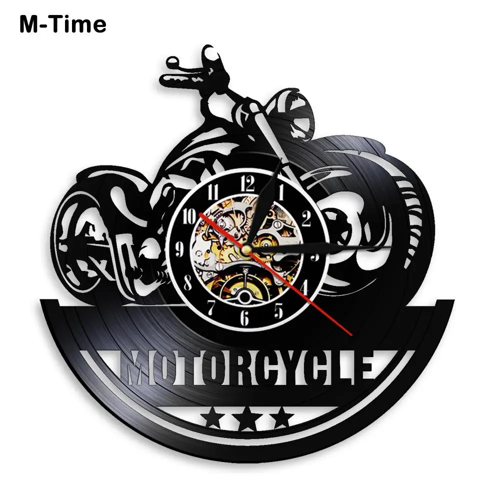 Американские классические настенные часы для мотоциклов винтажные виниловые