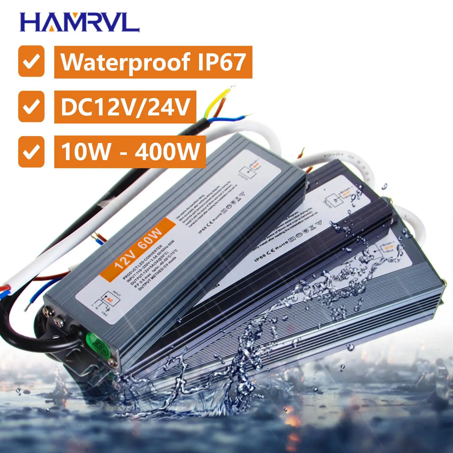 

Водонепроницаемый трансформатор освещения AC 220V To DC 12 V 24V светодиодный Driver Power Adapter 10W 36W 120W 400W водонепроницаемый 12 V светодиодный Supply Car