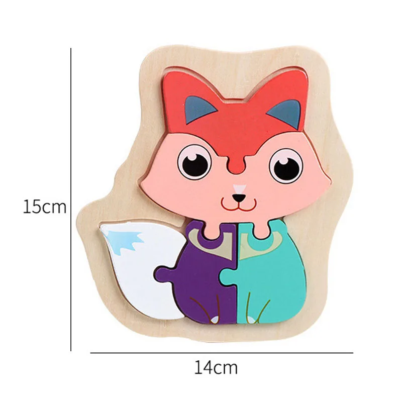 

Baby Wooden Toys 3D Puzzle Cartoon Animal Intelligence Jigsaw Puzzle Shape Matching Montessori Jigsaw Toys For Children Gifts
