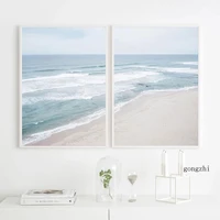 ocean beach natural landscape nordic poster seascape canvas painting and prints scandinavian wall art pictures living room decor