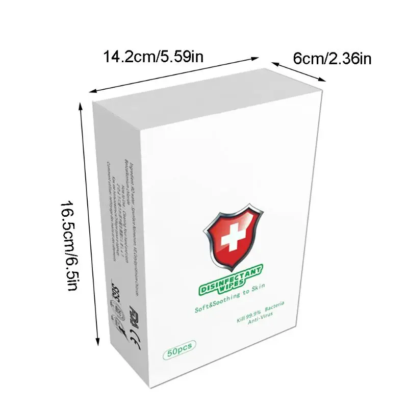 

50 Sheets Disinfecting Wet Wipes Disposable Skin Cleansing Bacteriostasis Tissue